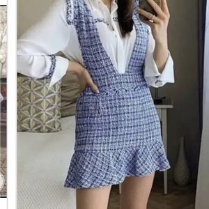 Zara Tweed Pinafore apron dress